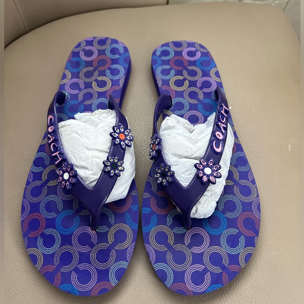 Women’s Coach Sandal/Flip Flop Size 9 Purple/Multi